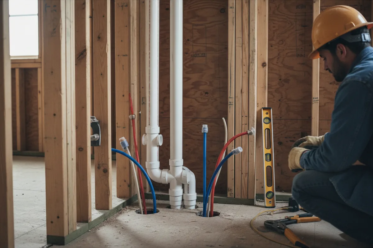 Drain and supply rough-in during Leak Detection in Kaumakani