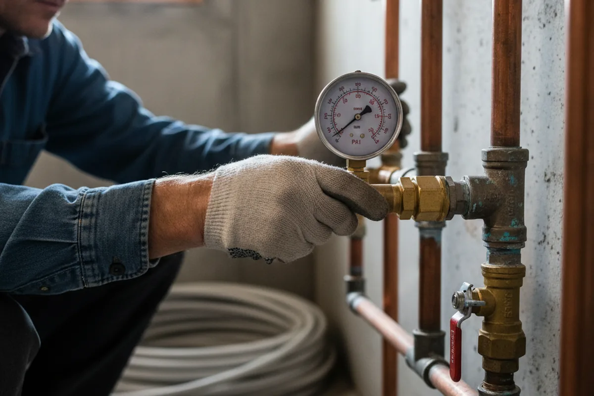 Pressure testing a repaired line during Water Line Repair in Kaumakani